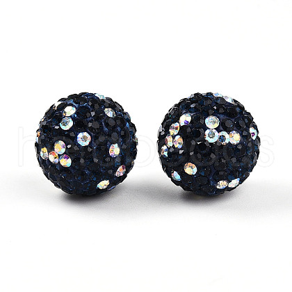 Polymer Clay Pave Rhinestone Beads RB-T018-01G-1