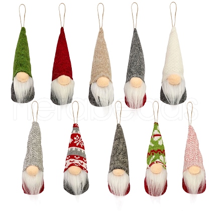 10Pcs 2 Style Cloth Faceless Christmas Gnome Doll Pendant Decorations sgHJEW-SZ0001-09-1
