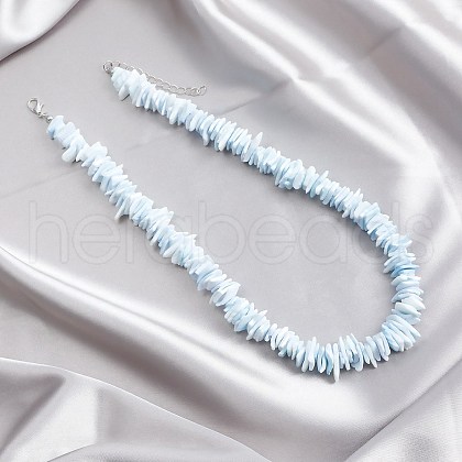 Beach Dyed Natural Shell Chip Beaded Necklaces FS-WG9678E-02-1