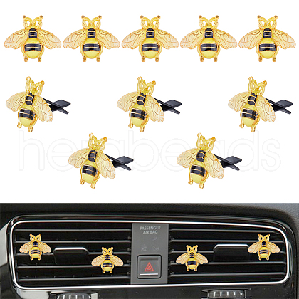 Bee Opaque Resin Car Air Vent Clips AJEW-AB00035-1