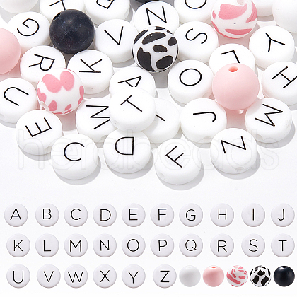 SUNNYCLUE Round & Flat Round Food Grade Eco-Friendly Silicone Beads SIL-SC0001-85-1