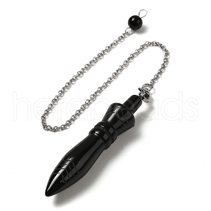 Natural Obsidian Pointed Dowsing Pendulums G-F758-F05-P-1