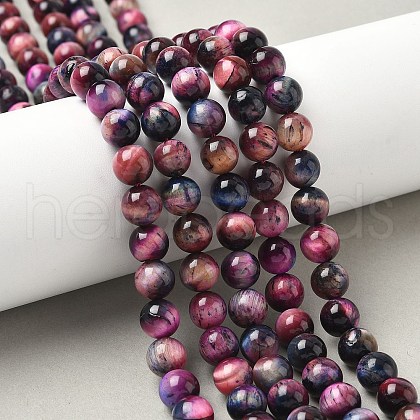 Natural Tiger Eye Beads Strands G-B133-A02-8mm-08-1