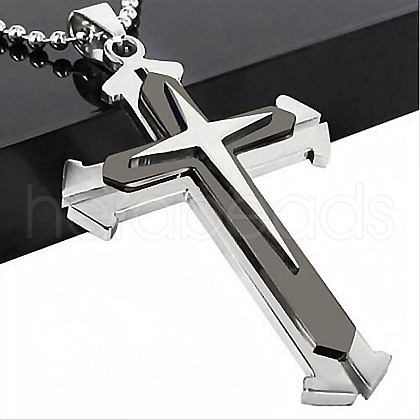 Cross Alloy Pendant Necklaces for Men FS-WG5CDA8-01-1