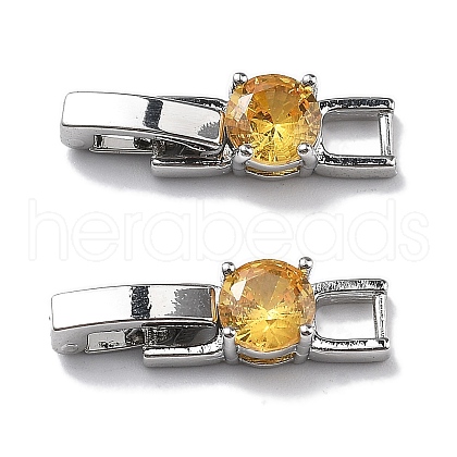 Rack Plating Brass Micro Pave Cubic Zirconia Watch Band Clasps KK-A234-016P-04-1
