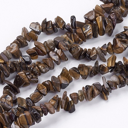 Natural Tiger Eye Stone Bead Strands X-G-R192-19-1