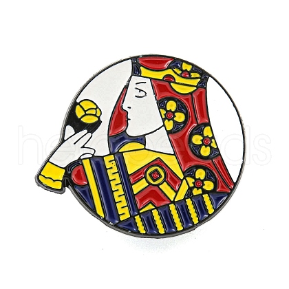 Poker Black Alloy Brooches JEWB-I030-11E-1