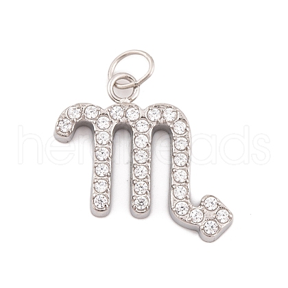 316 Stainless Steel Micro Pave Cubic Zirconia Pendants STAS-K284-01L-P-1