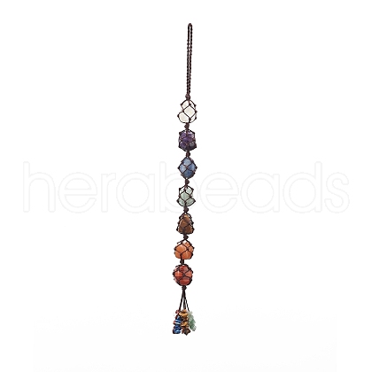 7 Chakra Gemstone Hanging Decorations HJEW-JM00805-03-1