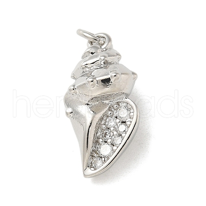 Brass Micro Pave Clear Cubic Zirconia Pendants KK-U046-02P-06-1