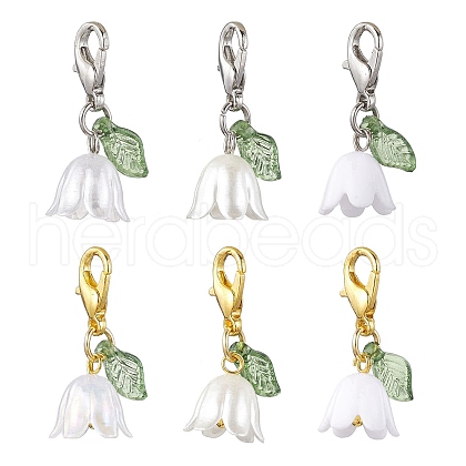 Flower Acrylic Pendant Decorations HJEW-JM01875-1