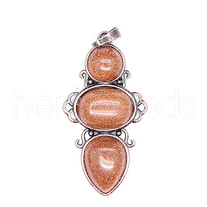 Retro Synthetic Goldstone Pendants PW-WG7292F-03-1