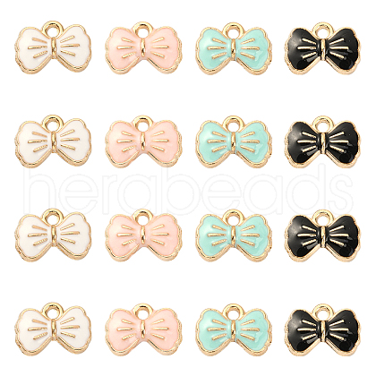 40Pcs 4 Colors Alloy Enamel Pendants ENAM-CJ0002-17-1