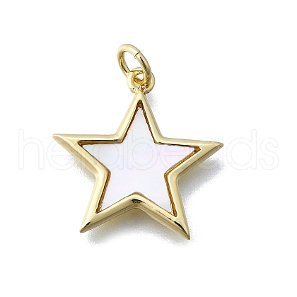 Star Shape Brass Pendants KK-V010-12G-1