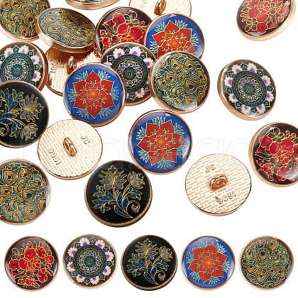 Olycraft 20Pcs 5 Colors Alloy Enamel Shank Buttons BUTT-OC0001-43-1