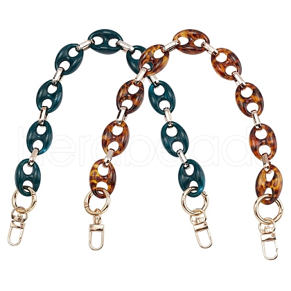   2Pcs 2 Colors Acrylic Cable Chains Bag Handles FIND-PH00001-14-1