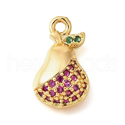 Brass Micro Pave Clear Cubic Zirconia Pendants KK-U065-05F-G-1