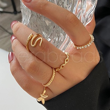 5Pcs Alloy Cuff & Finger Rings WG7A5CE-06-1