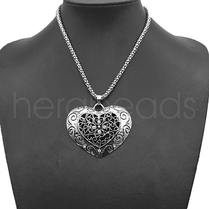 Alloy Rhinestone Pendant Necklaces QD9835-6-1