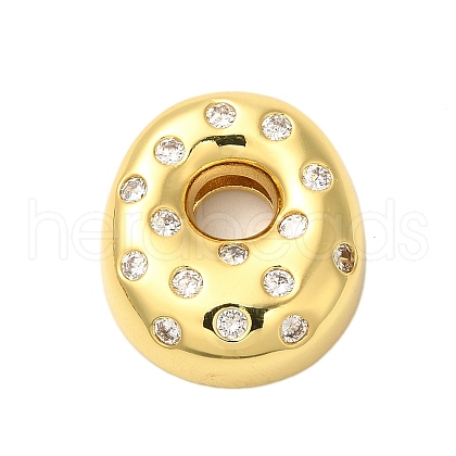 Rack Plating Brass Micro Pave Clear Cubic Zirconia Perdants KK-C067-11G-O-1