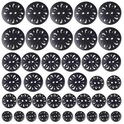 Gorgecraft 40Pcs 4 Style Flat Round 2-hole Basic Sewing Button FIND-GF0004-85A-1