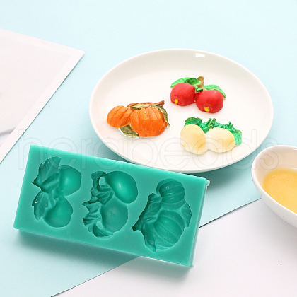Cherry & Radish & Pumpkin Shape DIY Food Grade Silicone Molds DIY-J007-01D-1
