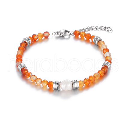 Natural Carnelian Beaded Bracelets for Women CG6931-13-1