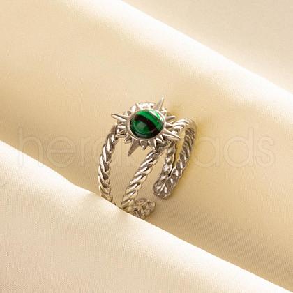 304 Stainless Steel Sun Cuff Rings DM8672-3-1