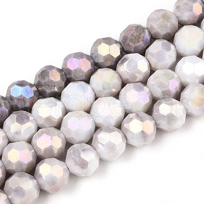 Electroplate Glass Beads Strands EGLA-T021-8mm-15-01-1