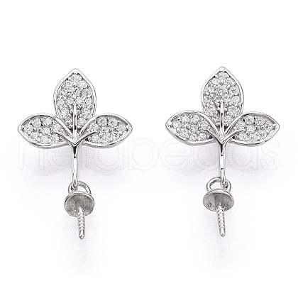 925 Sterling Silver Micro Pave Cubic Zirconia Peg Bails STER-T004-42P-1