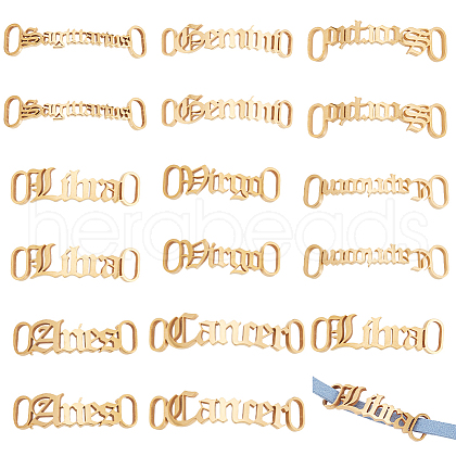   14pcs 7 style Constellations Theme 201 Stainless Steel Shoe Lace Decorations AJEW-PH0011-22-1