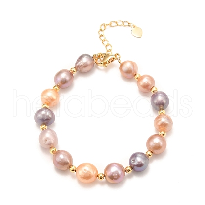 Natural Pearl Beaded Bracelets BJEW-D447-09G-1