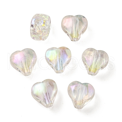 UV Plating Rainbow Iridescent Acrylic Beads OACR-F004-05G-1