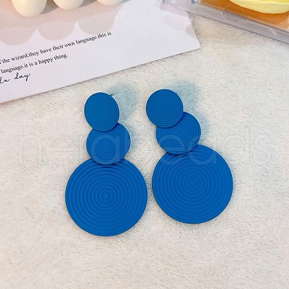 3-Round Alloy Dangle Stud Earrings FS-WG460DD-02-1