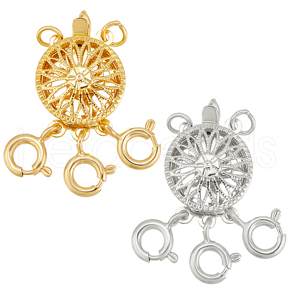  2Sets 2 Colors Brass Box Clasps KK-NB0003-74-1