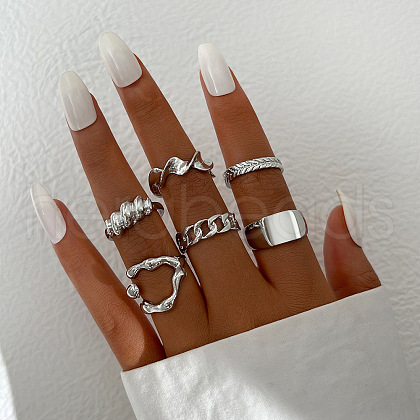 6Pcs Alloy Finger Rings WG8B2E7-07-1