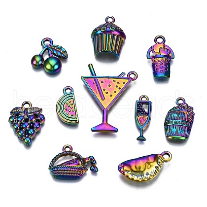 Rainbow Color Alloy Pendants PALLOY-S180-185-NR-1