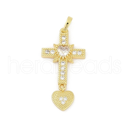 Brass Micro Pave Cubic Zirconia Pendants KK-D317-111G-1