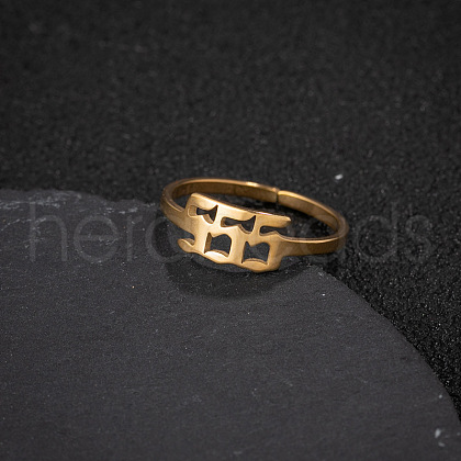 Number 201 Stainless Steel Adjustable Cuff Rings FS-WG22891-09-1
