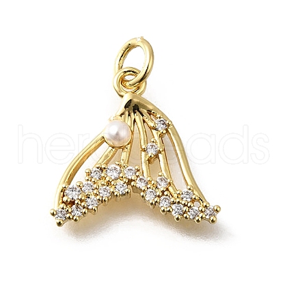 Brass Micro Pave Cubic Zirconia Pendants X-KK-U072-25G-1