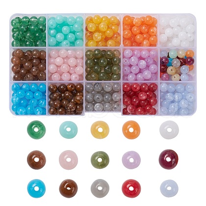 450Pcs 15 Colors Round Imitation Gemstone Acrylic Beads OACR-YW0001-19-1
