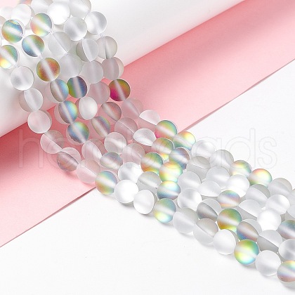 Synthetic Moonstone Beads Strands G-E573-01B-14-1
