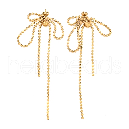 Bohemia Style 304 Stainless Steel Ball Chain Stud Earrings for Women EJEW-G407-01G-1