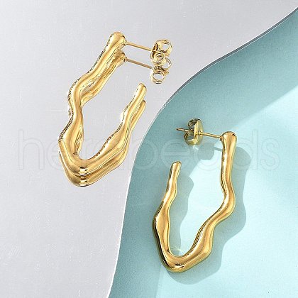 304 Stainless Steel Stud Earrings EJEW-M072-05G-1