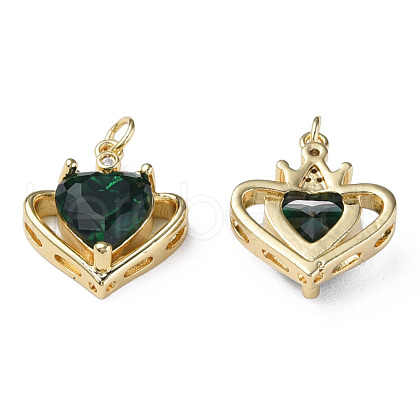 Brass Micro Pave Cubic Zirconia Pendants ZIRC-N039-237-1