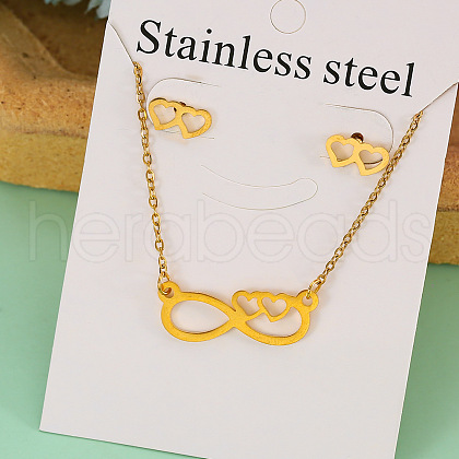 Stainless Steel Pendant Necklace & Stud Earring FS-WGABA87-01-1