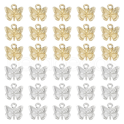 HOBBIESAY 80Pcs 2 Colors Alloy Charms FIND-HY0003-78-1