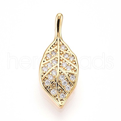 Brass Micro Pave Cubic Zirconia Pendants KK-N261-07G-1