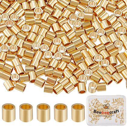 Beebeecraft 300Pcs Brass Crimp Beads KK-BBC0014-71-1