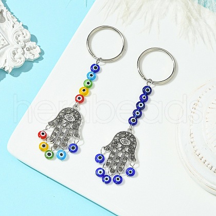 Tibetan Style Alloy Keychains KEYC-JKC01078-1